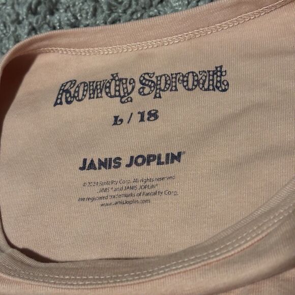 Rowdy Sprout Janis Joplin Rose Long Sleeve Rib Tee in Blush Teen Size 18 (L) - Picture 15 of 16